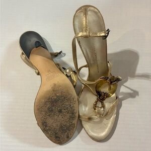Giuseppe Zanotti Gold Strappy Heels